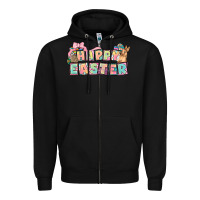 Black Happy Easter plate letters Easter Day Zipper Hoodie - HowdyJamesFarm