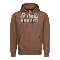 Chestnut Happy Easter plate letters Easter Day Zipper Hoodie - HowdyJamesFarm