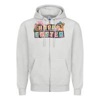 Dove Grey Happy Easter plate letters Easter Day Zipper Hoodie - HowdyJamesFarm