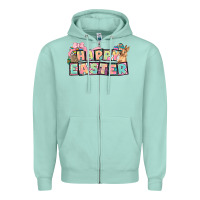 Seafoam Happy Easter plate letters Easter Day Zipper Hoodie - HowdyJamesFarm