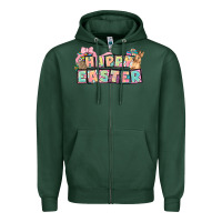 Sports Green Happy Easter plate letters Easter Day Zipper Hoodie - HowdyJamesFarm