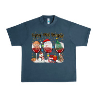 Midnight Navy tipsy and bright christmas Urban Heavy Tee - MaliasSmallBusiness
