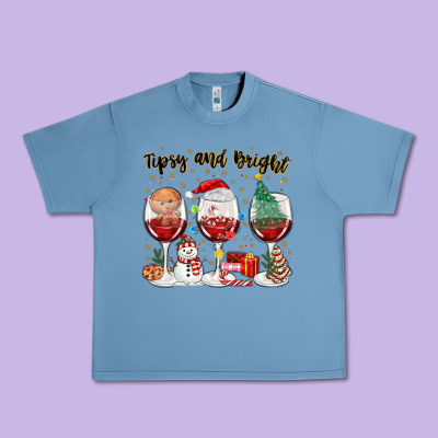 Tipsy And Bright Christmas Urban Heavy Tee Designed By Maliassmallbusiness