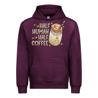 Mauve Wine Half Human Half Coffee Urban Hoodie - CowhideDigitalArt