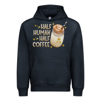 Navy Half Human Half Coffee Urban Hoodie - CowhideDigitalArt