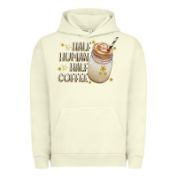 Pigment Pistachio Half Human Half Coffee Urban Hoodie - CowhideDigitalArt