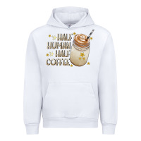 White Half Human Half Coffee Urban Hoodie - CowhideDigitalArt