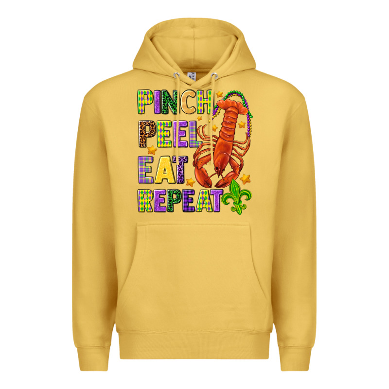 Pinch Peel Eat Repeat Crawfish Premium Hoodie by HowdyJamesFarm | Teevron