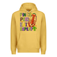 Antique Gold Pinch peel eat repeat crawfish Premium Hoodie - HowdyJamesFarm