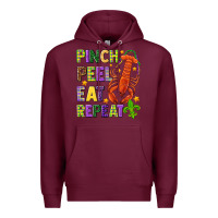 Burgundy Pinch peel eat repeat crawfish Premium Hoodie - HowdyJamesFarm
