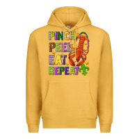 Mustard Pinch peel eat repeat crawfish Premium Hoodie - HowdyJamesFarm