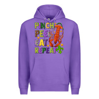 Purple Pinch peel eat repeat crawfish Premium Hoodie - HowdyJamesFarm