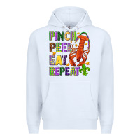 White Pinch peel eat repeat crawfish Premium Hoodie - HowdyJamesFarm