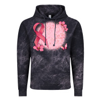 Cloud Black customized breast cancer ribbon and background Vintage Hoodie - MaliasSmallBusiness