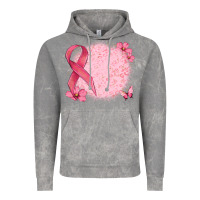 Cloud Rock customized breast cancer ribbon and background Vintage Hoodie - MaliasSmallBusiness