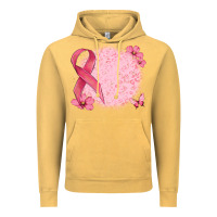 Vintage Mustard customized breast cancer ribbon and background Vintage Hoodie - MaliasSmallBusiness