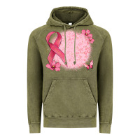 Vintage Olive customized breast cancer ribbon and background Vintage Hoodie - MaliasSmallBusiness