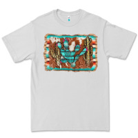 Dove Grey cactus cowhide serape Premium Tee - AdoDesignShop