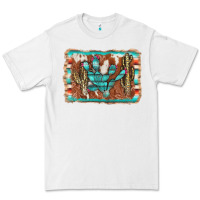 White cactus cowhide serape Premium Tee - AdoDesignShop