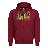 Burgundy Western rabbit bunny with crosses Easter Day Zipper Hoodie - HowdyJamesFarm