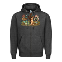 Charcoal Heather Western rabbit bunny with crosses Easter Day Zipper Hoodie - HowdyJamesFarm