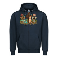 Navy Western rabbit bunny with crosses Easter Day Zipper Hoodie - HowdyJamesFarm