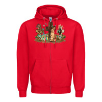 Red Western rabbit bunny with crosses Easter Day Zipper Hoodie - HowdyJamesFarm