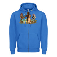 True Royal Western rabbit bunny with crosses Easter Day Zipper Hoodie - HowdyJamesFarm