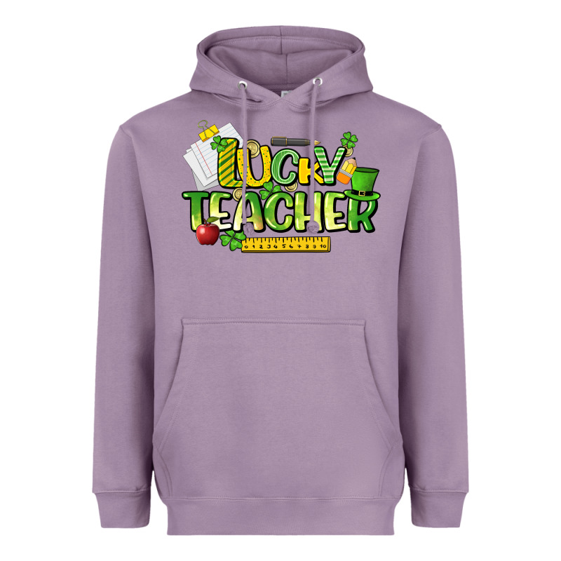 Lucky Teacher St. Patrick's Day Heavyweight Hoodie by HowdyJamesFarm | Teevron