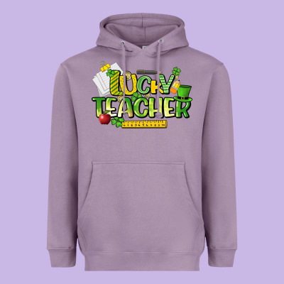 Lucky Teacher St. Patrick's Day Heavyweight Hoodie Designed By Howdyjamesfarm