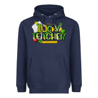 Navy lucky teacher St. Patrick's Day Heavyweight Hoodie - HowdyJamesFarm