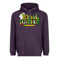 Plum lucky teacher St. Patrick's Day Heavyweight Hoodie - HowdyJamesFarm