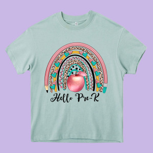 Hello Pre K Heavy Core Tee Designed By Jahusdesignshop