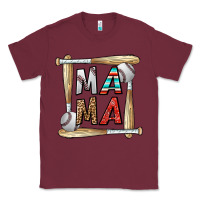 Burgundy baseball mama Classic Tee - CowhideDigitalArt