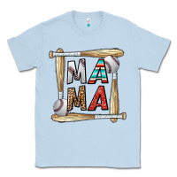 Dusty Blue baseball mama Classic Tee - CowhideDigitalArt