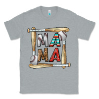 Heather Grey baseball mama Classic Tee - CowhideDigitalArt