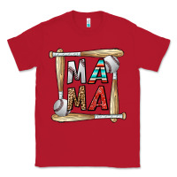Red baseball mama Classic Tee - CowhideDigitalArt