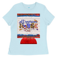 Baby Blue all american nurse 12 oz regular can cooler Ladies Tee - Artiststas