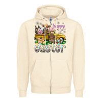 Sandshell Happy Easter truck with farm animals Easter Day Zipper Hoodie - HowdyJamesFarm