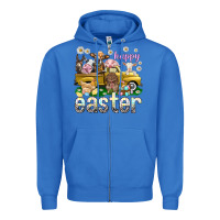 True Royal Happy Easter truck with farm animals Easter Day Zipper Hoodie - HowdyJamesFarm
