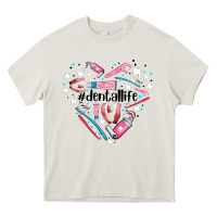 Cream dental life element heart Heavy Core Tee - AdoDesignShop