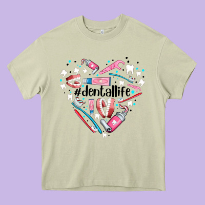 Dental Life Element Heart Heavy Core Tee Designed By Adodesignshop
