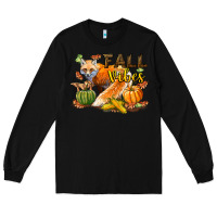 Black Fall Vibes Fox Long Sleeve Tee - LillyAllenDesigns
