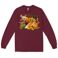 Burgundy Fall Vibes Fox Long Sleeve Tee - LillyAllenDesigns