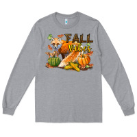 Heather Grey Fall Vibes Fox Long Sleeve Tee - LillyAllenDesigns