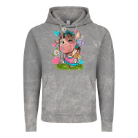 Cloud Rock little cute cow Vintage Hoodie - NancyCooperArtShop