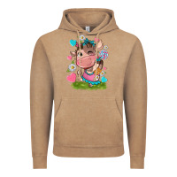 Vintage Coffee little cute cow Vintage Hoodie - NancyCooperArtShop
