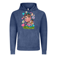 Vintage Denim little cute cow Vintage Hoodie - NancyCooperArtShop