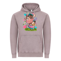 Vintage Zinc little cute cow Vintage Hoodie - NancyCooperArtShop
