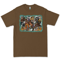Cacao bucking bronco rodeo revolver western background Premium Tee - AdoDesignShop